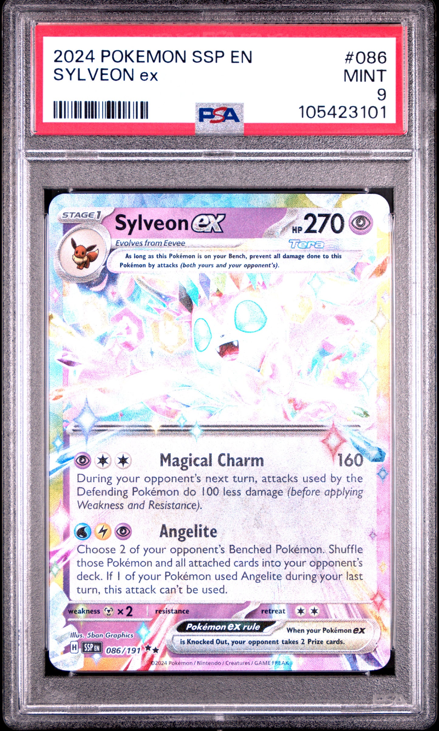 SYLVEON EX 86/191 Common POKEMON SSP EN-SURGING SPARKS PSA9 MINT 9 PSA population 797 <a href=https://www.psacard.com/cert/105423101/psa>https://www.psacard.com/cert/105423101/psa</a>