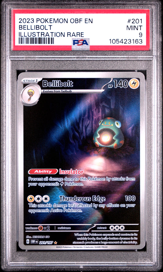 BELLIBOLT 201/197 Common POKEMON OBF EN-OBSIDIAN FLAMES ILLUSTRATION RARE PSA9 MINT 9 PSA population 785 <a href=https://www.psacard.com/cert/105423163/psa>https://www.psacard.com/cert/105423163/psa</a>