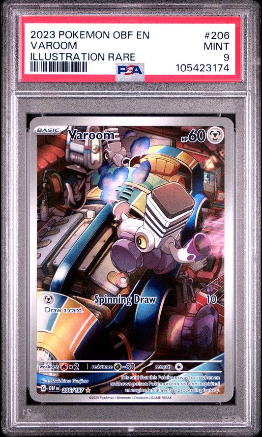 VAROOM 206/197 Common POKEMON OBF EN-OBSIDIAN FLAMES ILLUSTRATION RARE PSA9 MINT 9 PSA population 438 <a href=https://www.psacard.com/cert/105423174/psa>https://www.psacard.com/cert/105423174/psa</a>