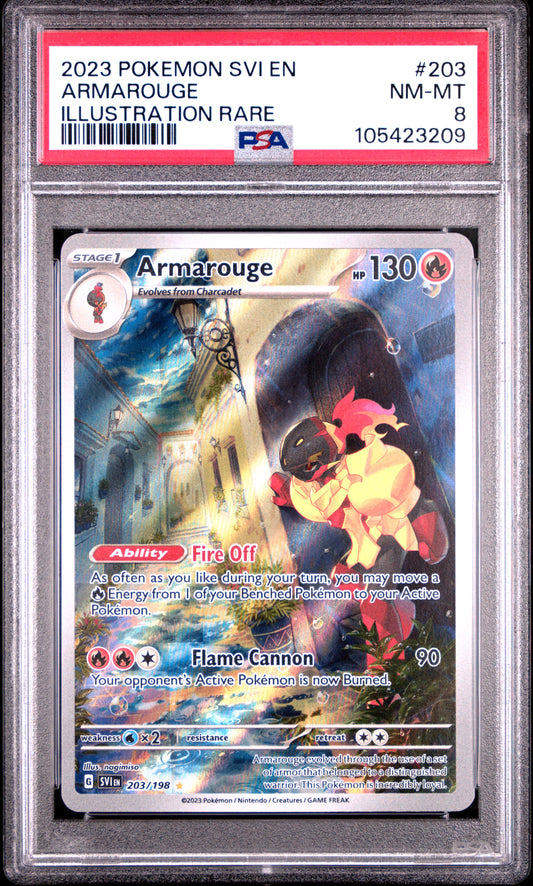ARMAROUGE 203/198 Common POKEMON SVI EN-SCARLET & VIOLET ILLUSTRATION RARE PSA8 NM-MT 8 PSA population 638 <a href=https://www.psacard.com/cert/105423209/psa>https://www.psacard.com/cert/105423209/psa</a>