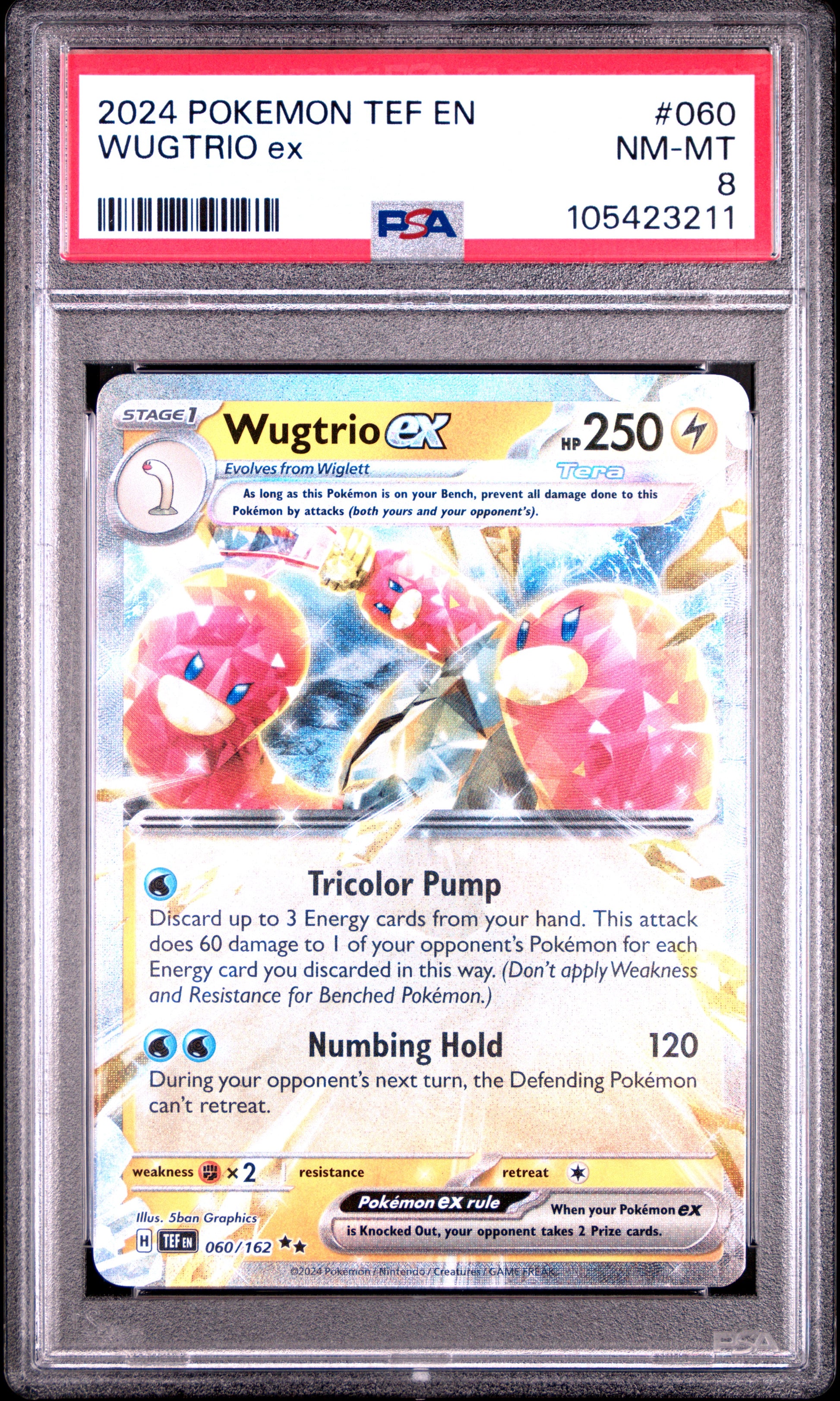 WUGTRIO EX 60/162 Common POKEMON TEF EN-TEMPORAL FORCES PSA8 NM-MT 8 PSA population 7 <a href=https://www.psacard.com/cert/105423211/psa>https://www.psacard.com/cert/105423211/psa</a>