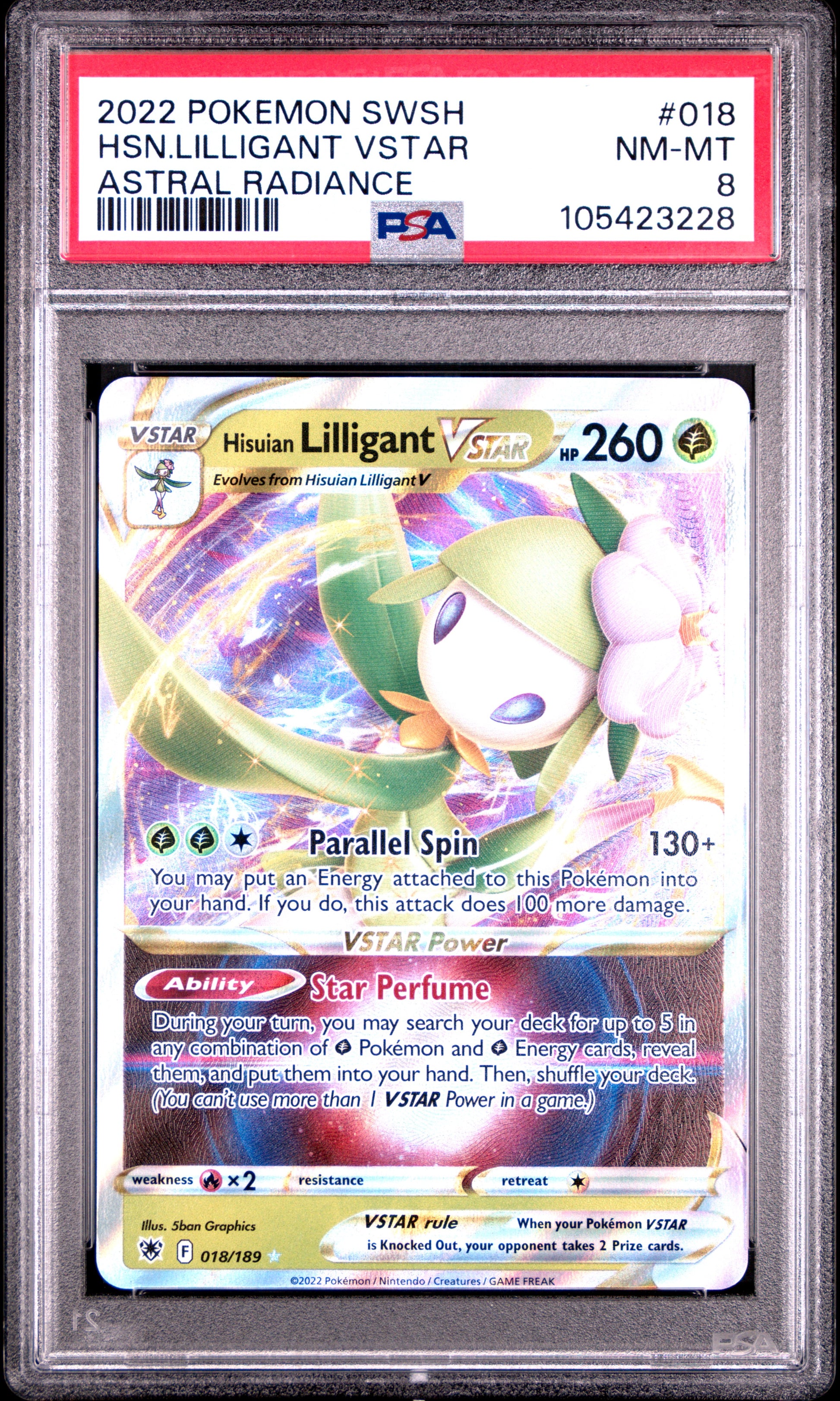 HSN.LILLIGANT VSTAR 18/189 Common POKEMON SWORD & SHIELD ASTRAL RADIANCE ASTRAL RADIANCE PSA8 NM-MT 8 PSA population 17 <a href=https://www.psacard.com/cert/105423228/psa>https://www.psacard.com/cert/105423228/psa</a>