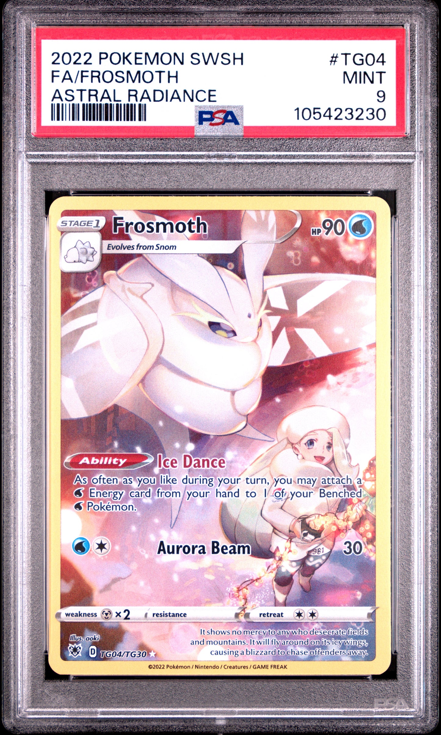 FA/FROSMOTH TG04/TG30 Common POKEMON SWORD & SHIELD ASTRAL RADIANCE ASTRAL RADIANCE PSA9 MINT 9 PSA population 182 <a href=https://www.psacard.com/cert/105423230/psa>https://www.psacard.com/cert/105423230/psa</a>