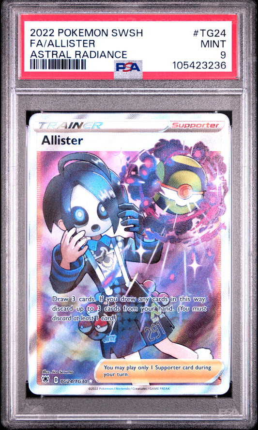FA/ALLISTER TG24/TG30 Common POKEMON SWORD & SHIELD ASTRAL RADIANCE ASTRAL RADIANCE PSA9 MINT 9 PSA population 97 <a href=https://www.psacard.com/cert/105423236/psa>https://www.psacard.com/cert/105423236/psa</a>