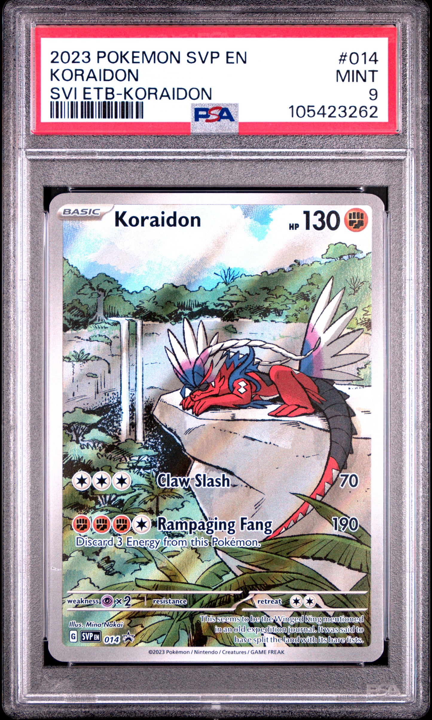 KORAIDON 14/SVP Common POKEMON SVP EN-SV BLACK STAR PROMO SVI ETB-KORAIDON PSA9 MINT 9 PSA population 1214 <a href=https://www.psacard.com/cert/105423262/psa>https://www.psacard.com/cert/105423262/psa</a>