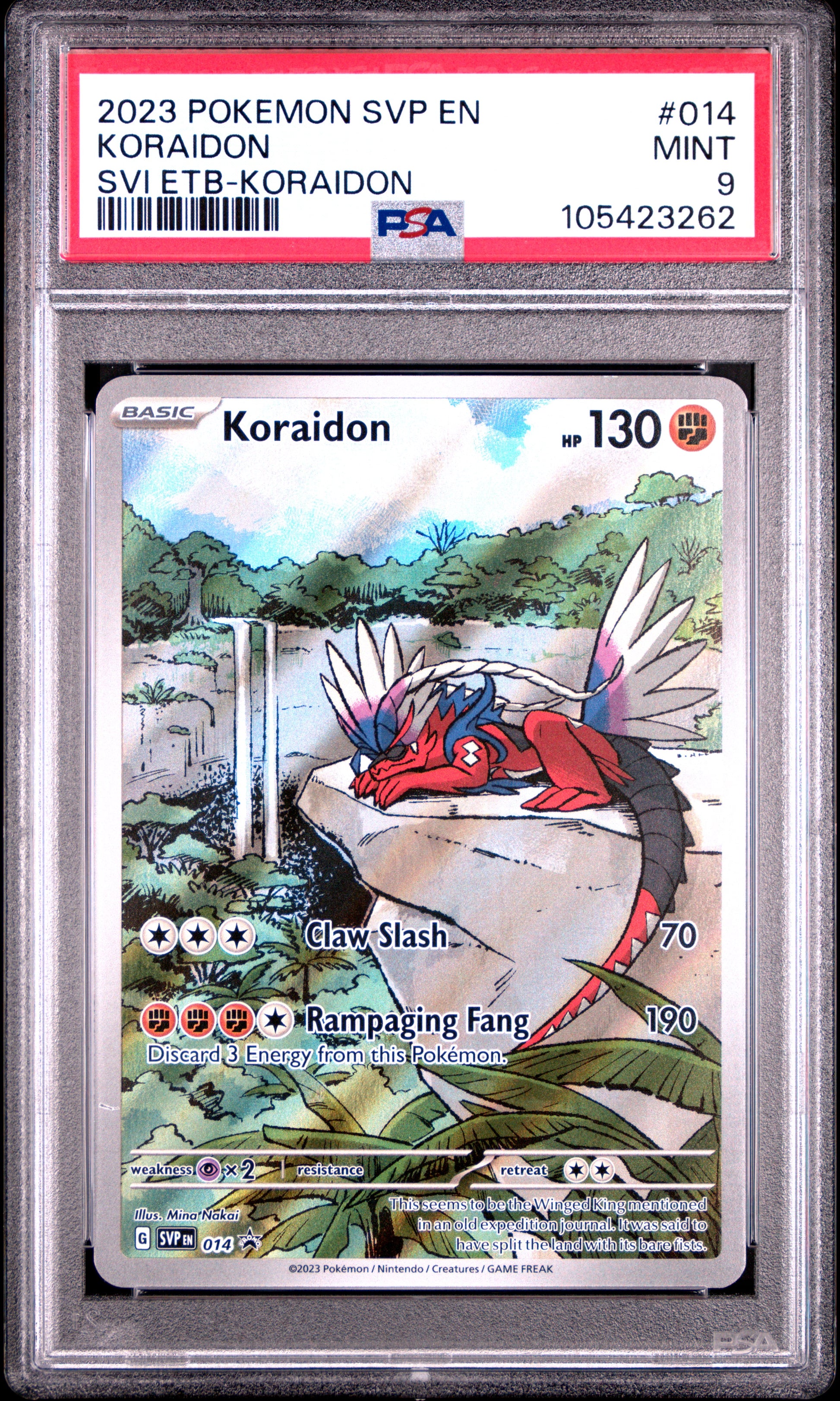 KORAIDON 14/SVP Common POKEMON SVP EN-SV BLACK STAR PROMO SVI ETB-KORAIDON PSA9 MINT 9 PSA population 1214 <a href=https://www.psacard.com/cert/105423262/psa>https://www.psacard.com/cert/105423262/psa</a>