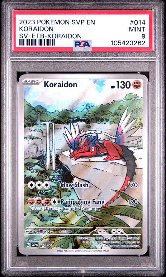 KORAIDON 14/SVP Common POKEMON SVP EN-SV BLACK STAR PROMO SVI ETB-KORAIDON PSA9 MINT 9 PSA population 1214 <a href=https://www.psacard.com/cert/105423262/psa>https://www.psacard.com/cert/105423262/psa</a>
