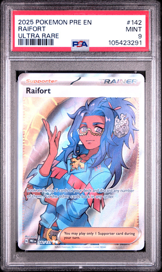 RAIFORT 142/131 Common POKEMON PRE EN-PRISMATIC EVOLUTIONS ULTRA RARE PSA9 MINT 9 PSA population 201 <a href=https://www.psacard.com/cert/105423291/psa>https://www.psacard.com/cert/105423291/psa</a>