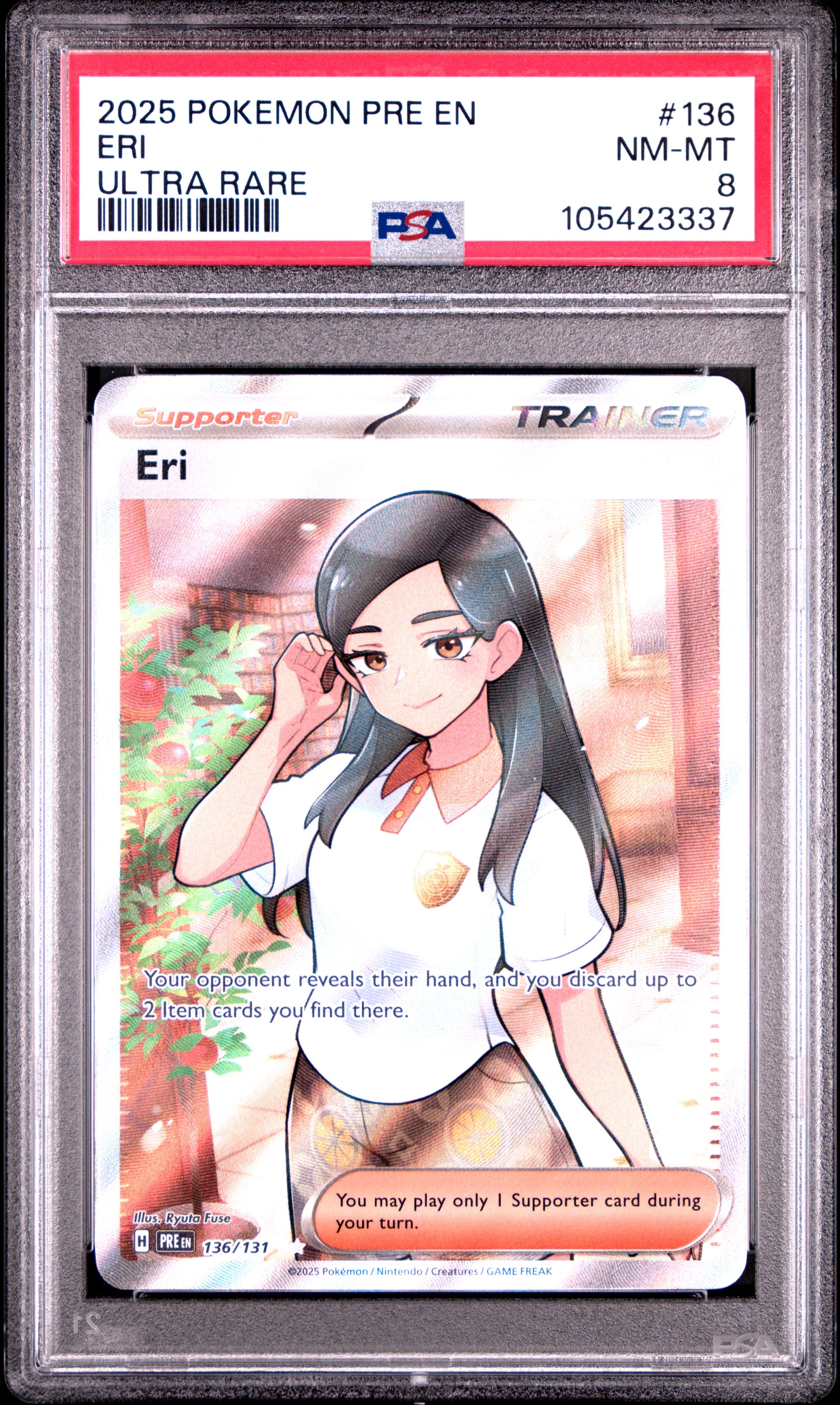 ERI 136/131 Common POKEMON PRE EN-PRISMATIC EVOLUTIONS ULTRA RARE PSA8 NM-MT 8 PSA population 113 <a href=https://www.psacard.com/cert/105423337/psa>https://www.psacard.com/cert/105423337/psa</a>