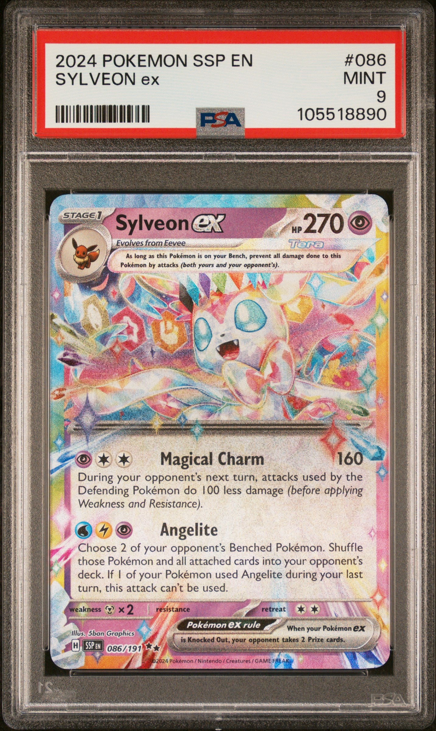 SYLVEON EX 86/191 Common POKEMON SSP EN-SURGING SPARKS PSA9 MINT 9 PSA population 797 <a href=https://www.psacard.com/cert/105518890/psa>https://www.psacard.com/cert/105518890/psa</a>