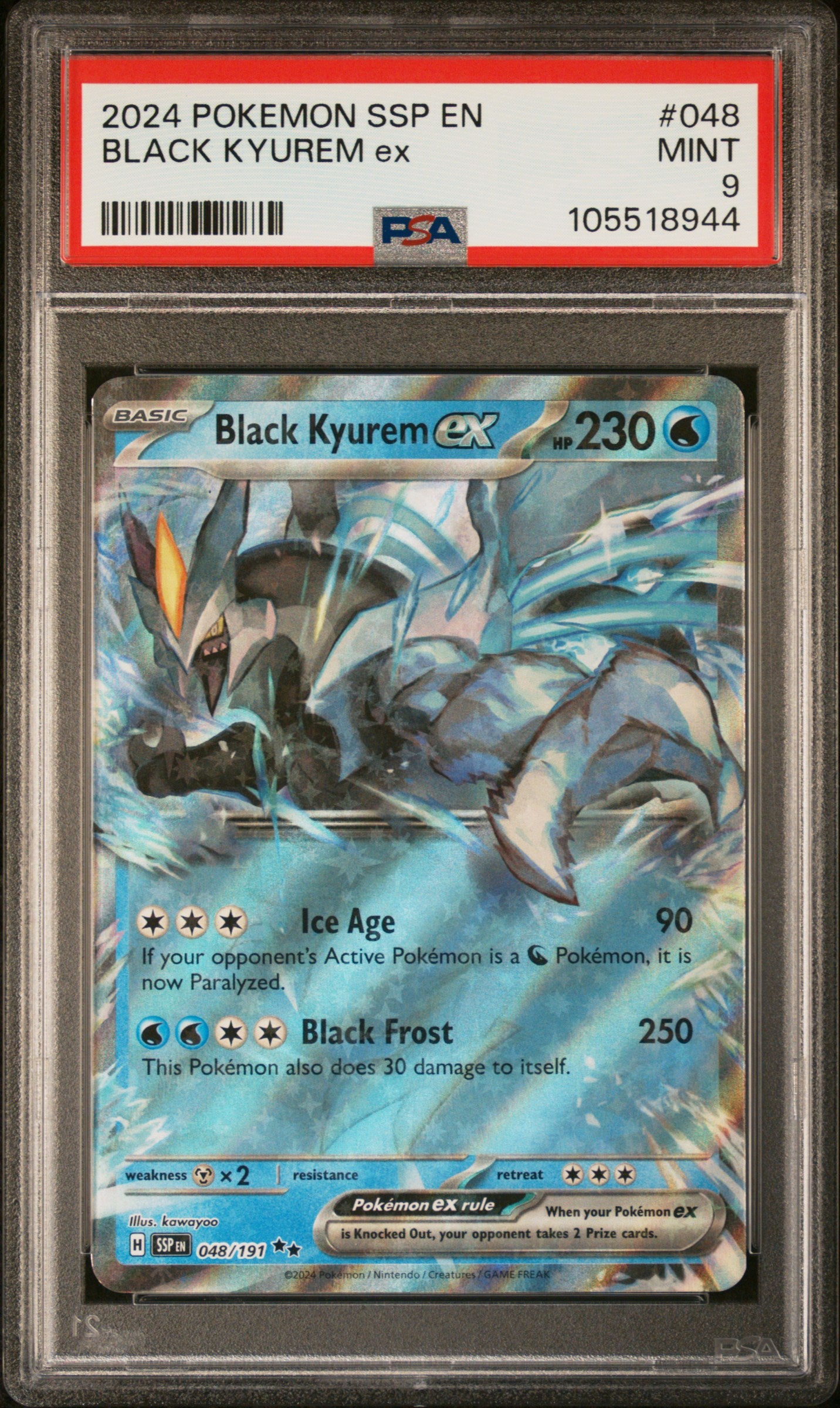 BLACK KYUREM EX 48/191 Common POKEMON SSP EN-SURGING SPARKS PSA9 MINT 9 PSA population 114 <a href=https://www.psacard.com/cert/105518944/psa>https://www.psacard.com/cert/105518944/psa</a>