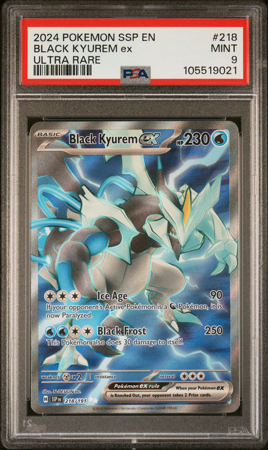 BLACK KYUREM EX 218/191 Common POKEMON SSP EN-SURGING SPARKS ULTRA RARE PSA9 MINT 9 PSA population 503 <a href=https://www.psacard.com/cert/105519021/psa>https://www.psacard.com/cert/105519021/psa</a>