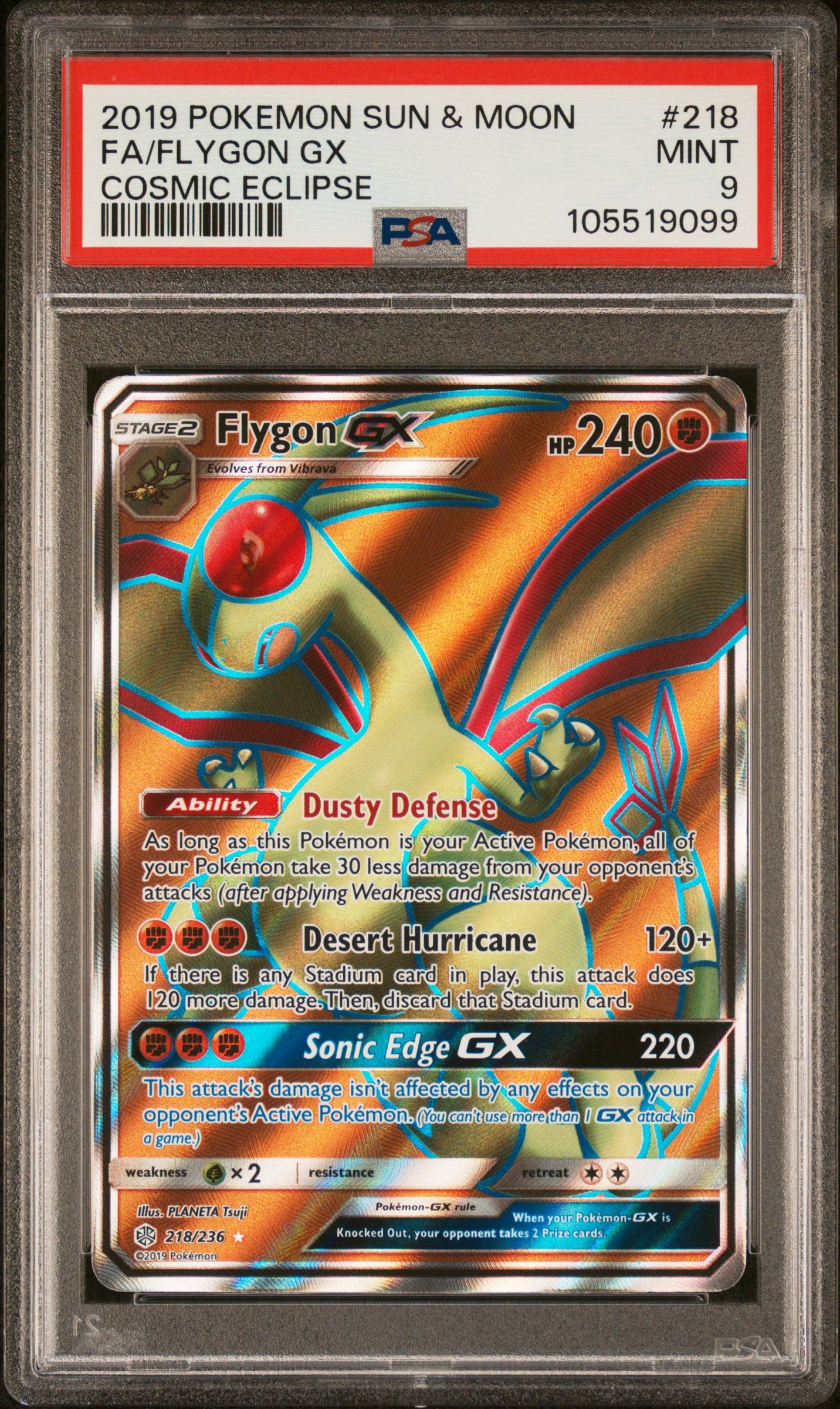 FA/FLYGON GX 218/236 Common POKEMON SUN & MOON COSMIC ECLIPSE COSMIC ECLIPSE PSA9 MINT 9 PSA population 61 <a href=https://www.psacard.com/cert/105519099/psa>https://www.psacard.com/cert/105519099/psa</a>