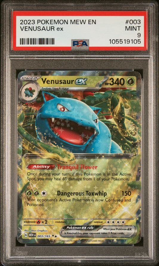 VENUSAUR EX 3/165 Common POKEMON MEW EN-151 PSA9 MINT 9 PSA population 876 <a href=https://www.psacard.com/cert/105519105/psa>https://www.psacard.com/cert/105519105/psa</a>