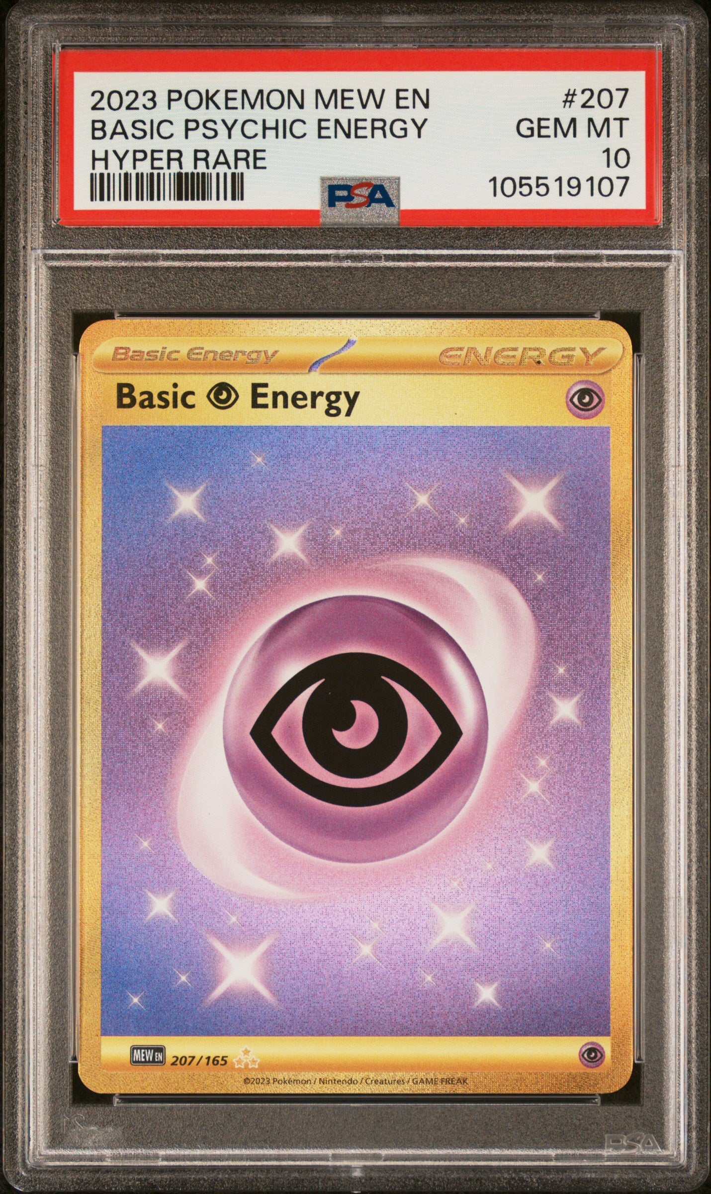 BASIC PSYCHIC ENERGY 207/165 [Holo]  POKEMON MEW EN-151 HYPER RARE PSA10 GEM MT 10 PSA population 436 <a href=https://www.psacard.com/cert/105519107/psa>https://www.psacard.com/cert/105519107/psa</a>