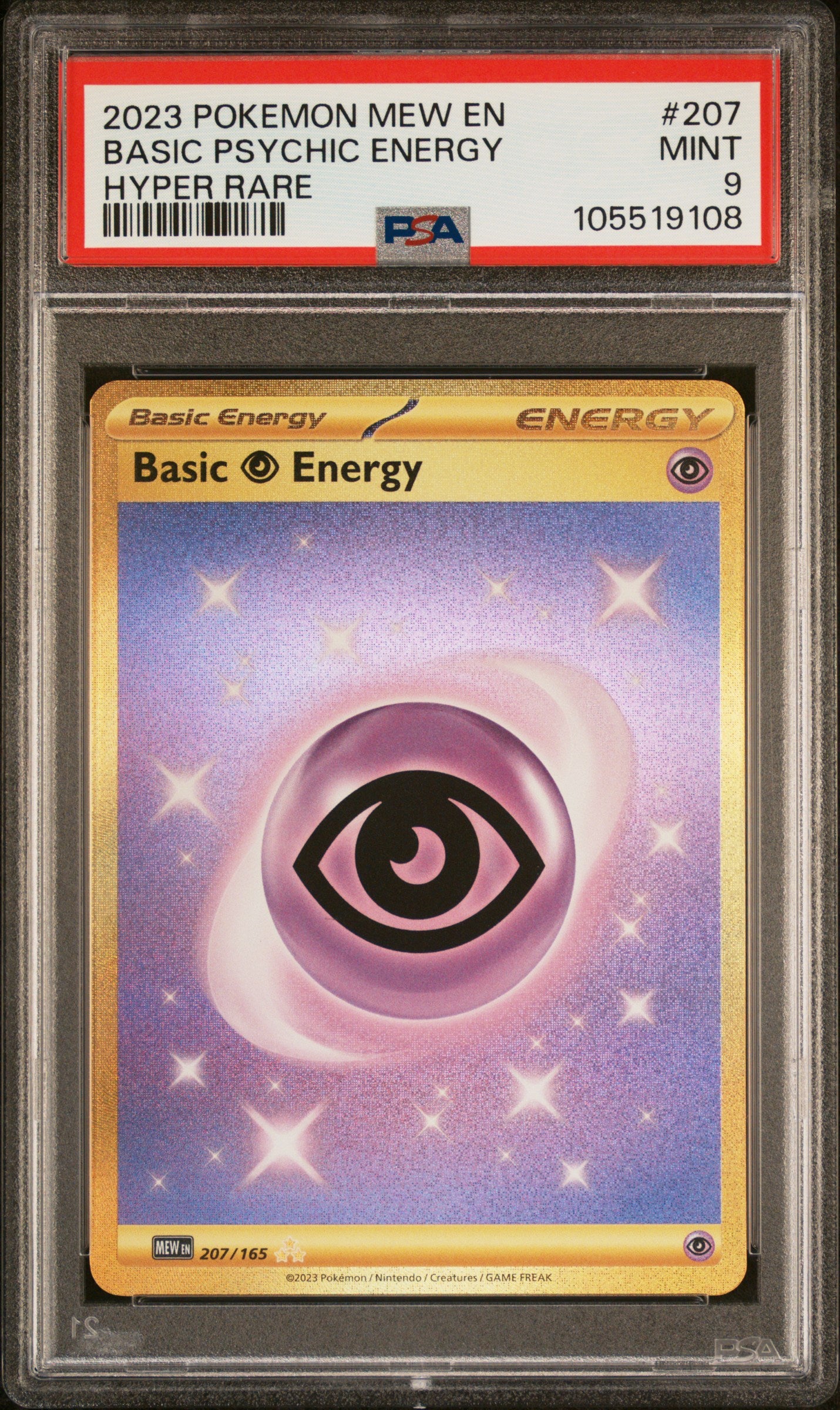 BASIC PSYCHIC ENERGY 207/165 [Holo]  POKEMON MEW EN-151 HYPER RARE PSA9 MINT 9 PSA population 805 <a href=https://www.psacard.com/cert/105519108/psa>https://www.psacard.com/cert/105519108/psa</a>