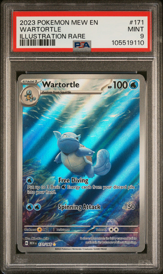 WARTORTLE 171/165 Common POKEMON MEW EN-151 ILLUSTRATION RARE PSA9 MINT 9 PSA population 10573 <a href=https://www.psacard.com/cert/105519110/psa>https://www.psacard.com/cert/105519110/psa</a>