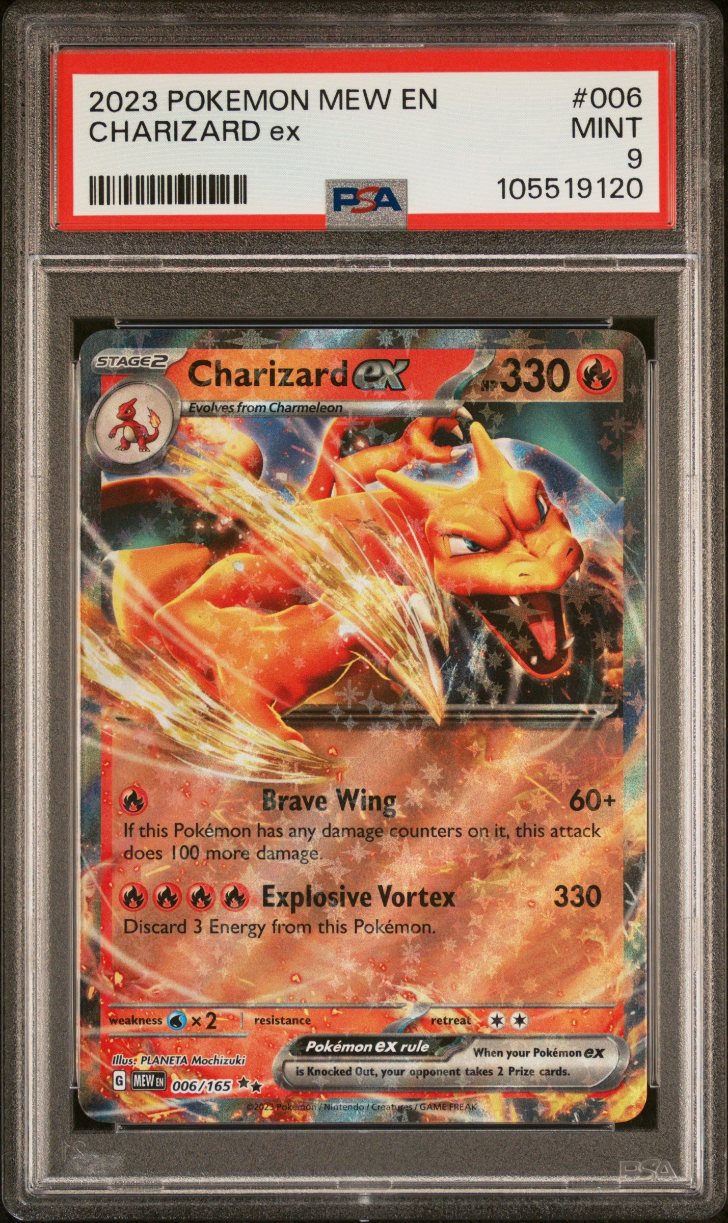 CHARIZARD EX 6/165 Common POKEMON MEW EN-151 PSA9 MINT 9 PSA population 2339 <a href=https://www.psacard.com/cert/105519120/psa>https://www.psacard.com/cert/105519120/psa</a>