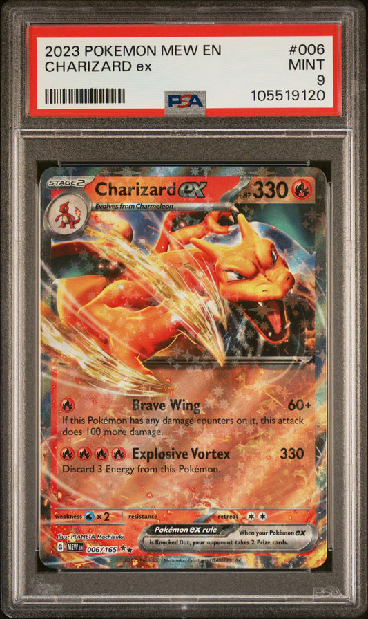 CHARIZARD EX 6/165 Common POKEMON MEW EN-151 PSA9 MINT 9 PSA population 2339 <a href=https://www.psacard.com/cert/105519120/psa>https://www.psacard.com/cert/105519120/psa</a>