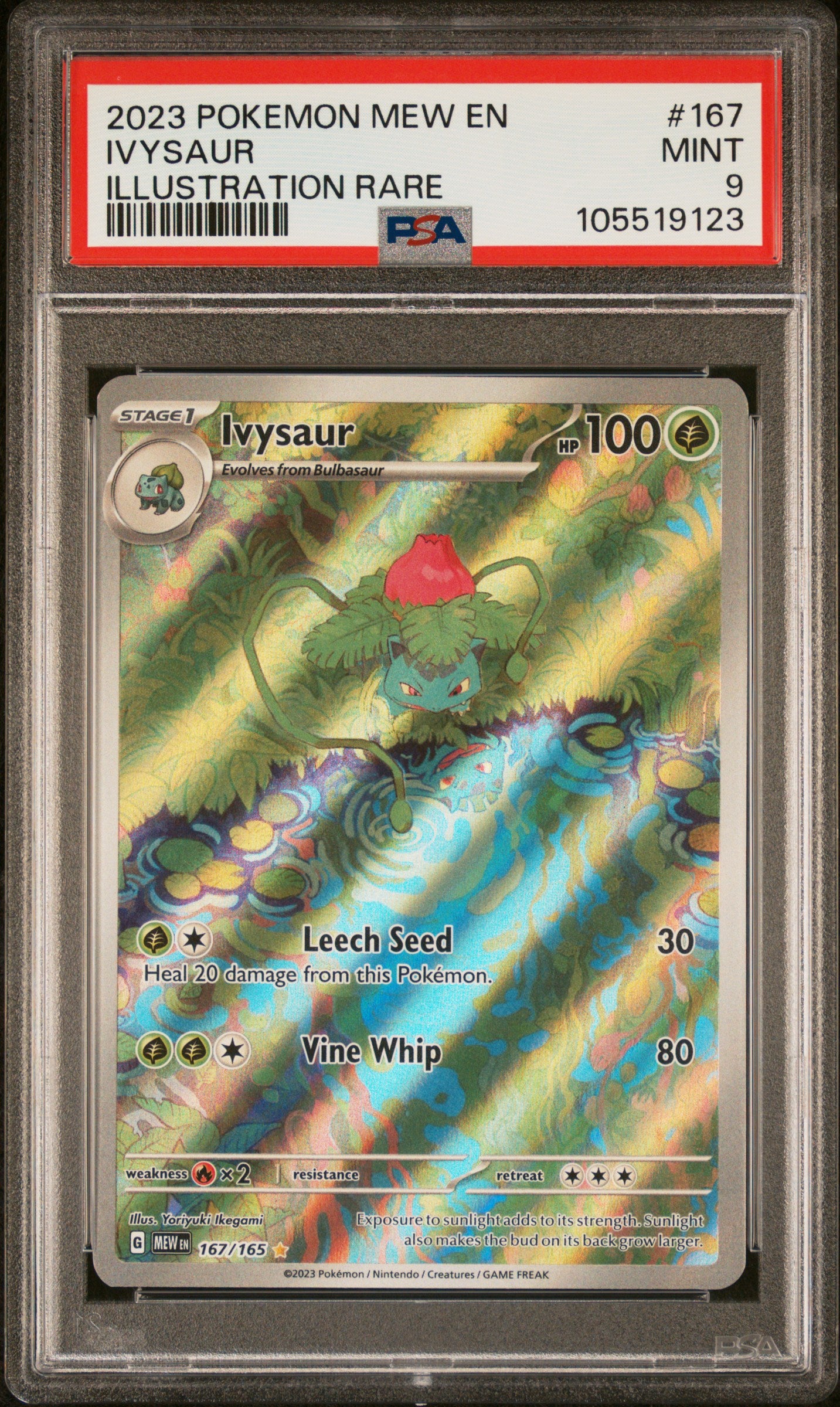 IVYSAUR 167/165 Common POKEMON MEW EN-151 ILLUSTRATION RARE PSA9 MINT 9 PSA population 9759 <a href=https://www.psacard.com/cert/105519123/psa>https://www.psacard.com/cert/105519123/psa</a>