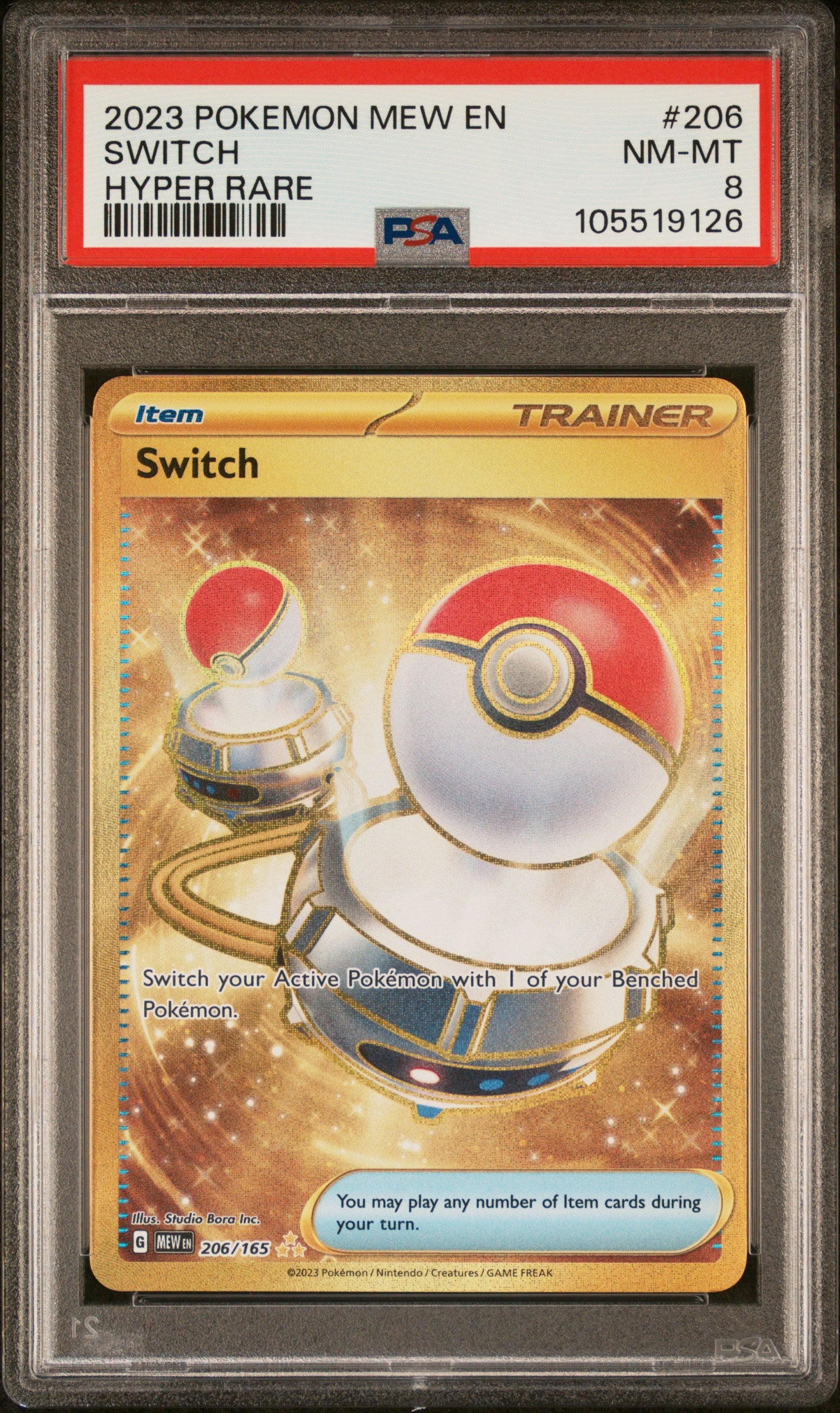 SWITCH 206/165 Common POKEMON MEW EN-151 HYPER RARE PSA8 NM-MT 8 PSA population 353 <a href=https://www.psacard.com/cert/105519126/psa>https://www.psacard.com/cert/105519126/psa</a>