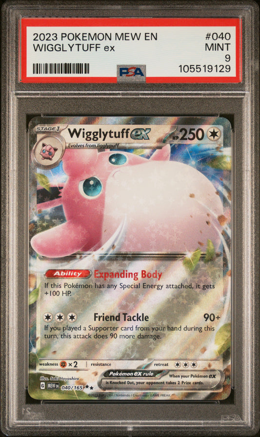WIGGLYTUFF EX 40/165 Common POKEMON MEW EN-151 PSA9 MINT 9 PSA population 123 <a href=https://www.psacard.com/cert/105519129/psa>https://www.psacard.com/cert/105519129/psa</a>