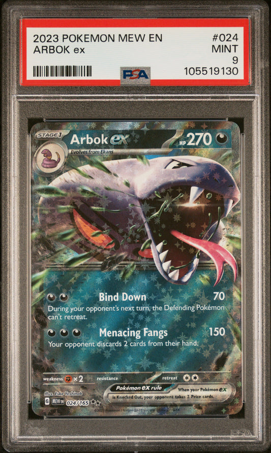 ARBOK EX 24/165 Common POKEMON MEW EN-151 PSA9 MINT 9 PSA population 134 <a href=https://www.psacard.com/cert/105519130/psa>https://www.psacard.com/cert/105519130/psa</a>