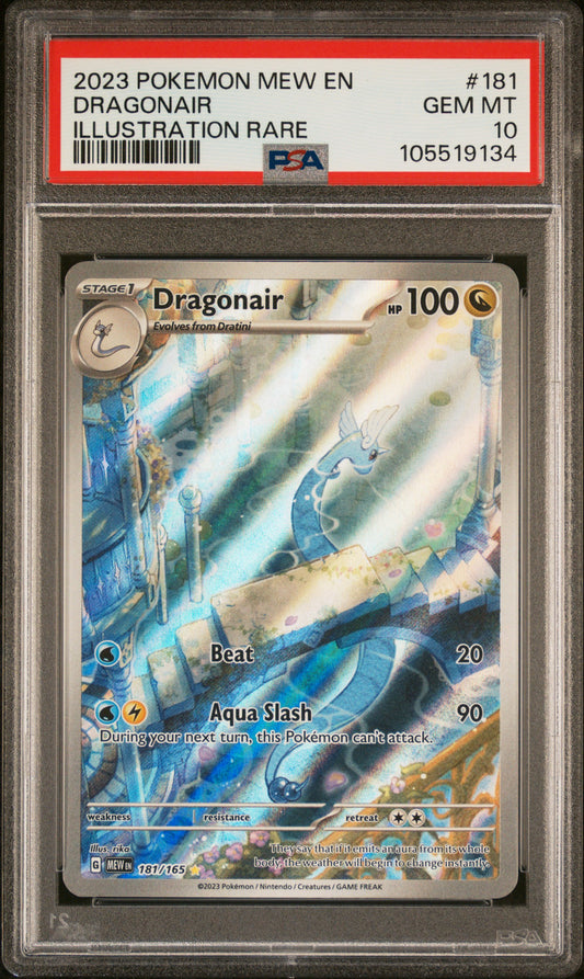 DRAGONAIR 181/165 Common POKEMON MEW EN-151 ILLUSTRATION RARE PSA10 GEM MT 10 PSA population 3887 <a href=https://www.psacard.com/cert/105519134/psa>https://www.psacard.com/cert/105519134/psa</a>