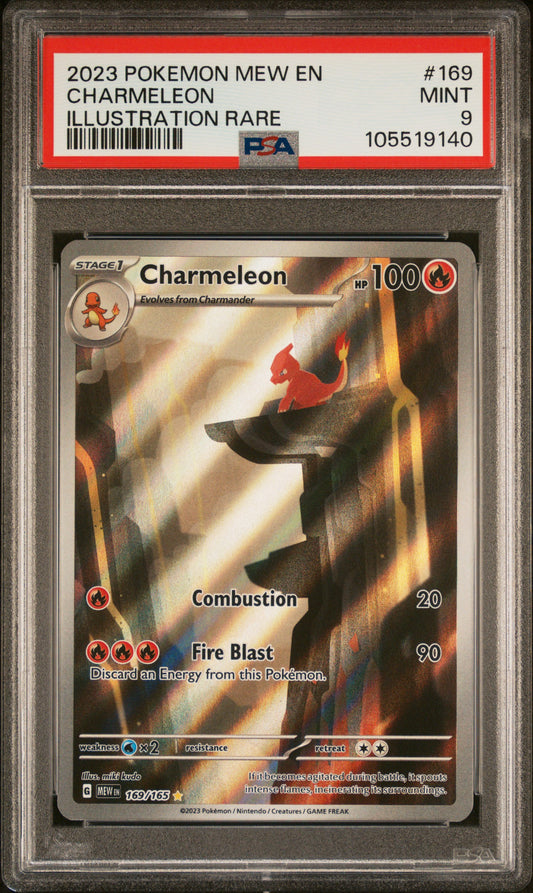 CHARMELEON 169/165 Common POKEMON MEW EN-151 ILLUSTRATION RARE PSA9 MINT 9 PSA population 12348 <a href=https://www.psacard.com/cert/105519140/psa>https://www.psacard.com/cert/105519140/psa</a>