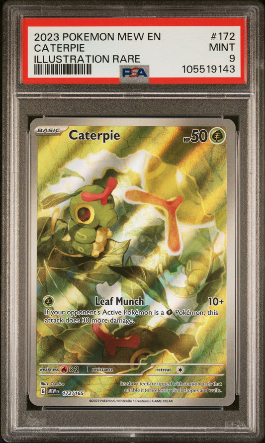 CATERPIE 172/165 Common POKEMON MEW EN-151 ILLUSTRATION RARE PSA9 MINT 9 PSA population 2112 <a href=https://www.psacard.com/cert/105519143/psa>https://www.psacard.com/cert/105519143/psa</a>