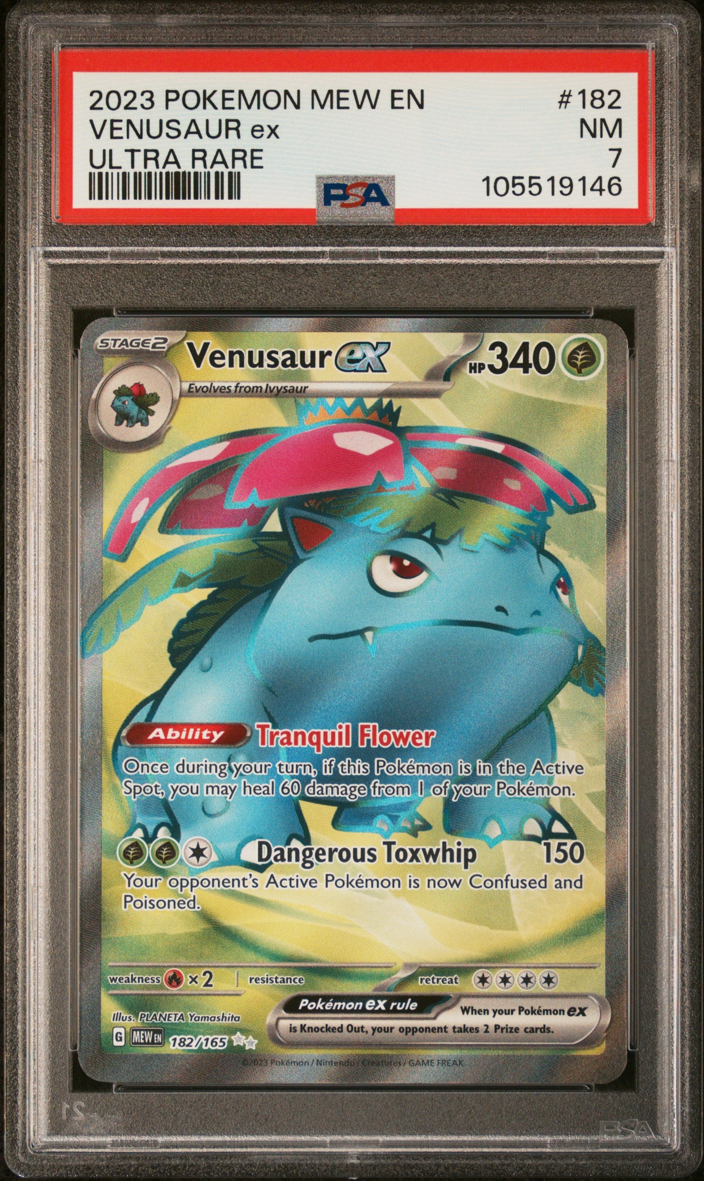 VENUSAUR EX 182/165 Common POKEMON MEW EN-151 ULTRA RARE PSA7 NM 7 PSA population 56 <a href=https://www.psacard.com/cert/105519146/psa>https://www.psacard.com/cert/105519146/psa</a>