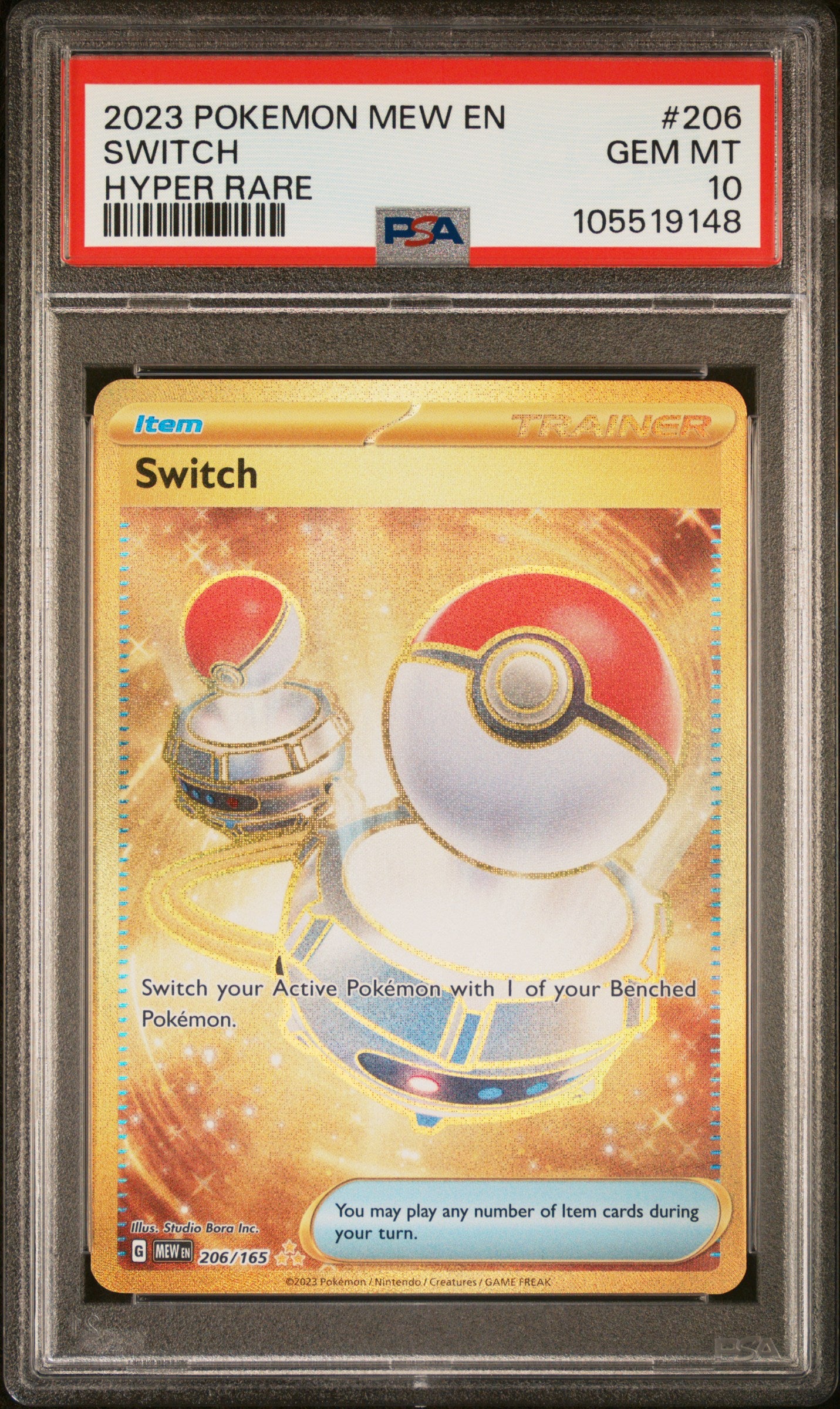 SWITCH 206/165 Common POKEMON MEW EN-151 HYPER RARE PSA10 GEM MT 10 PSA population 446 <a href=https://www.psacard.com/cert/105519148/psa>https://www.psacard.com/cert/105519148/psa</a>