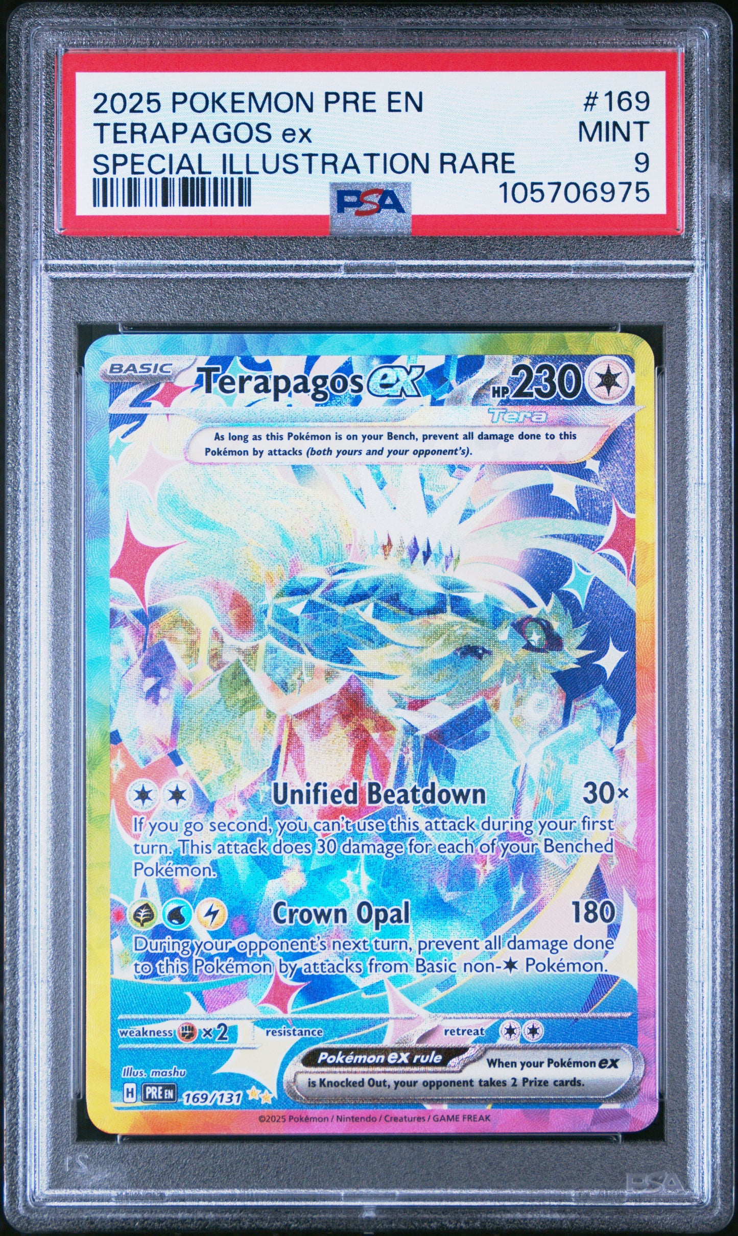 TERAPAGOS EX 169/131 Common POKEMON PRE EN-PRISMATIC EVOLUTIONS SPECIAL ILLUSTRATION RARE PSA9 MINT 9 PSA population 684 <a href=https://www.psacard.com/cert/105706975/psa>https://www.psacard.com/cert/105706975/psa</a>