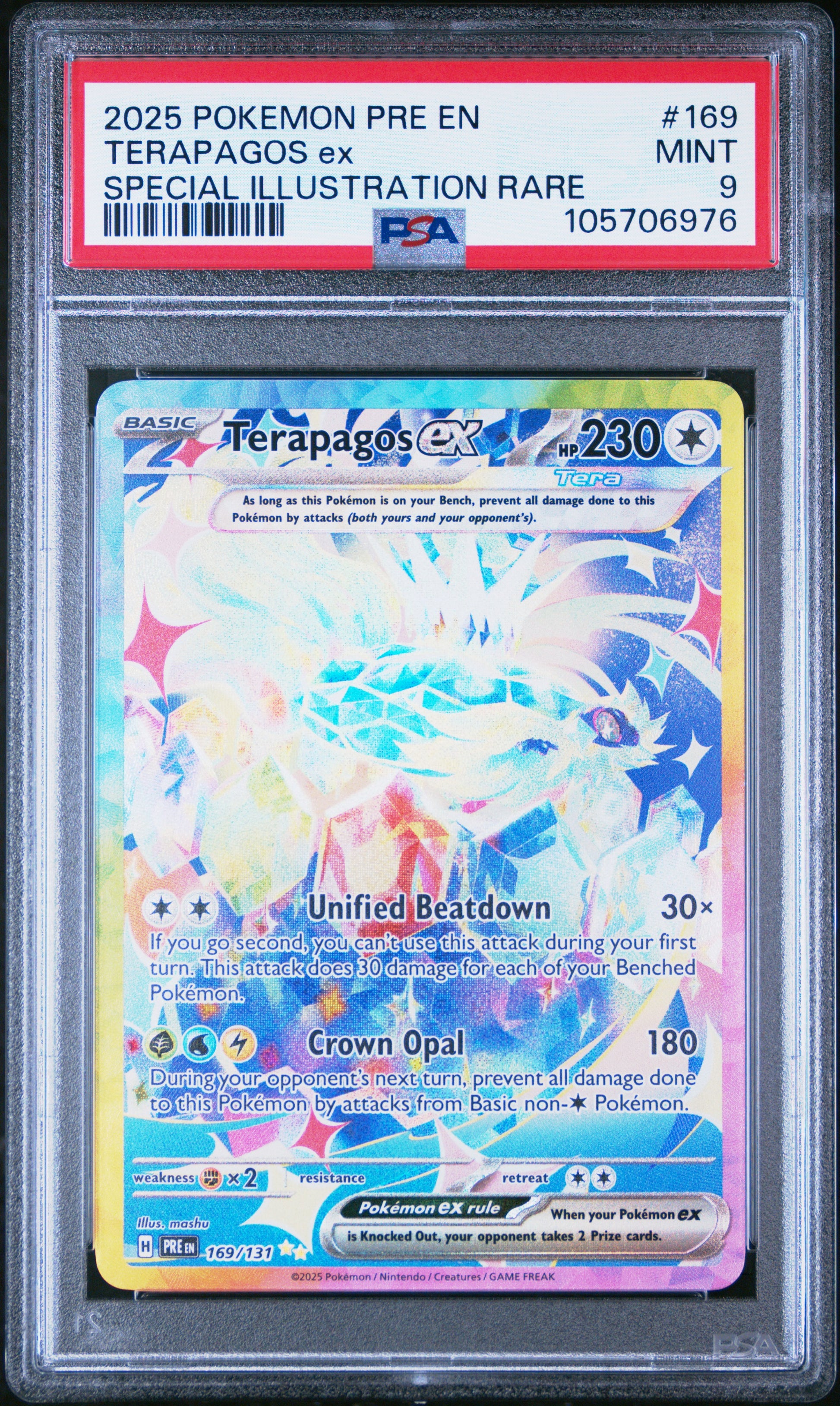 TERAPAGOS EX 169/131 Common POKEMON PRE EN-PRISMATIC EVOLUTIONS SPECIAL ILLUSTRATION RARE PSA9 MINT 9 PSA population 684 <a href=https://www.psacard.com/cert/105706976/psa>https://www.psacard.com/cert/105706976/psa</a>