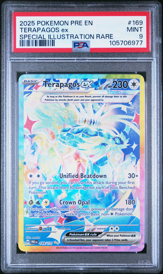TERAPAGOS EX 169/131 Common POKEMON PRE EN-PRISMATIC EVOLUTIONS SPECIAL ILLUSTRATION RARE PSA9 MINT 9 PSA population 684 <a href=https://www.psacard.com/cert/105706977/psa>https://www.psacard.com/cert/105706977/psa</a>