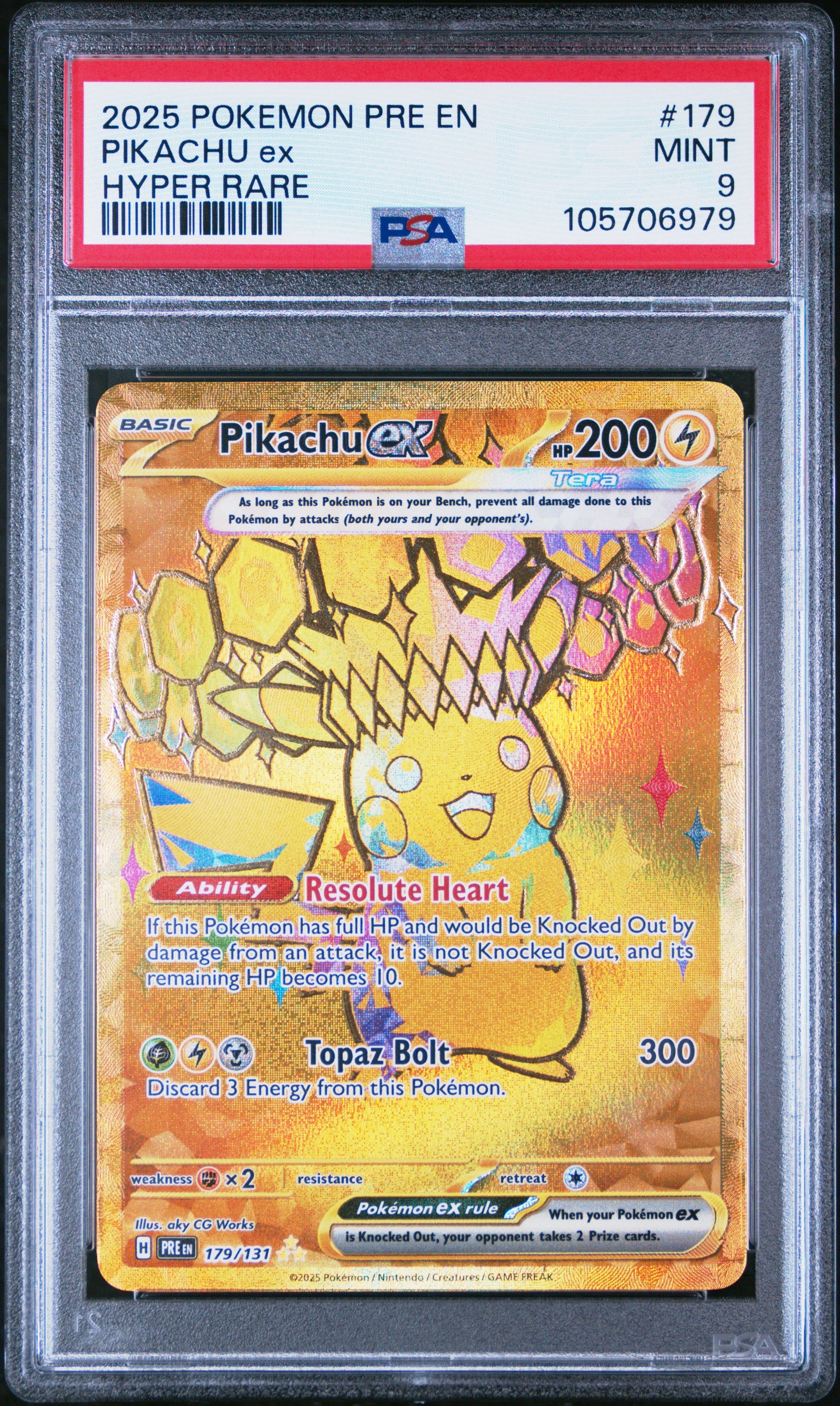 PIKACHU EX 179/131 Common POKEMON PRE EN-PRISMATIC EVOLUTIONS HYPER RARE PSA9 MINT 9 PSA population 3219 <a href=https://www.psacard.com/cert/105706979/psa>https://www.psacard.com/cert/105706979/psa</a>