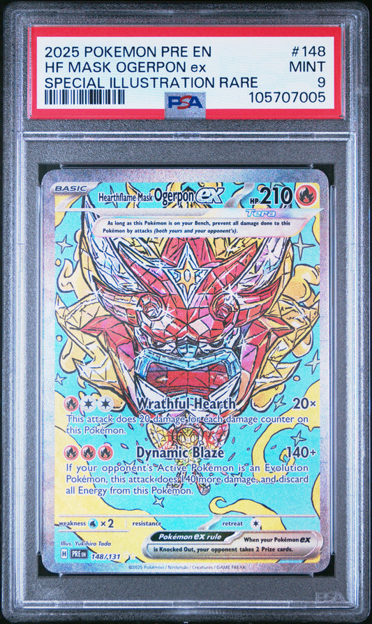 HF MASK OGERPON EX 148/131 Common POKEMON PRE EN-PRISMATIC EVOLUTIONS SPECIAL ILLUSTRATION RARE PSA9 MINT 9 PSA population 466 <a href=https://www.psacard.com/cert/105707005/psa>https://www.psacard.com/cert/105707005/psa</a>