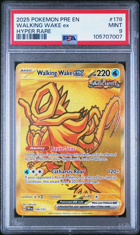 WALKING WAKE EX 178/131 Common POKEMON PRE EN-PRISMATIC EVOLUTIONS HYPER RARE PSA9 MINT 9 PSA population 655 <a href=https://www.psacard.com/cert/105707007/psa>https://www.psacard.com/cert/105707007/psa</a>