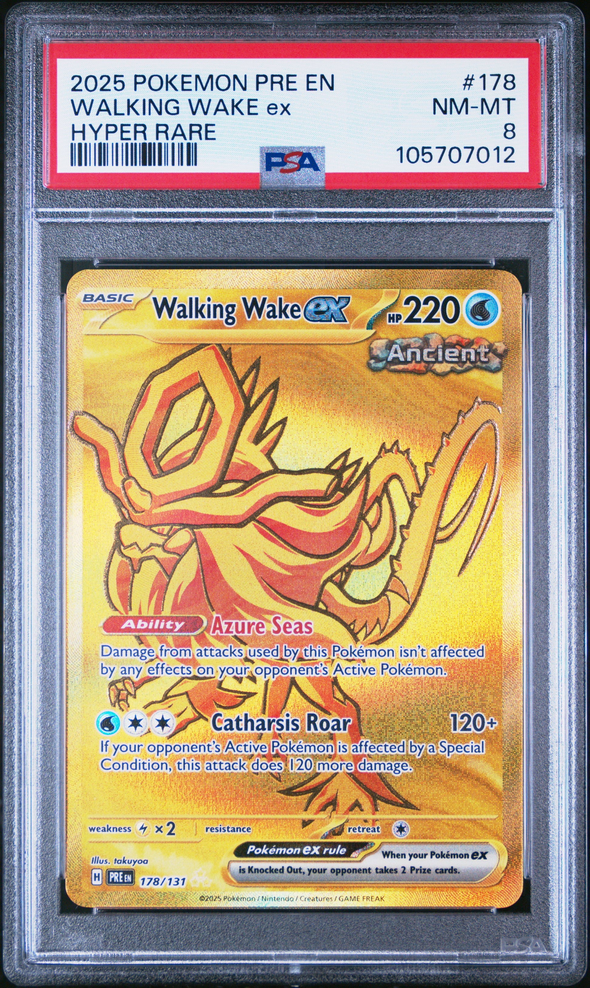 WALKING WAKE EX 178/131 Common POKEMON PRE EN-PRISMATIC EVOLUTIONS HYPER RARE PSA8 NM-MT 8 PSA population 235 <a href=https://www.psacard.com/cert/105707012/psa>https://www.psacard.com/cert/105707012/psa</a>
