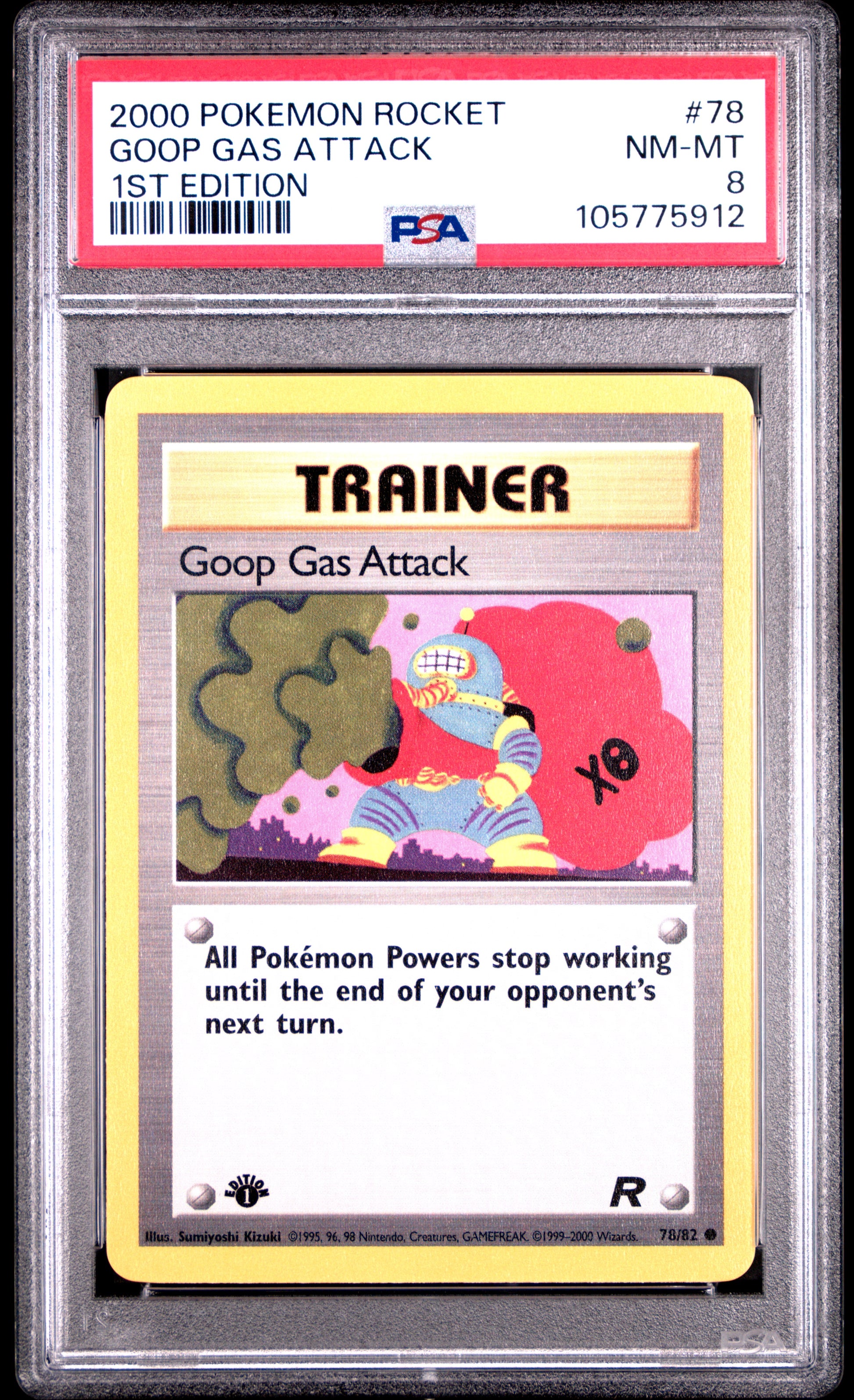 GOOP GAS ATTACK 78/82 [1st Edition] POKEMON ROCKET 1ST EDITION PSA8 NM-MT 8 PSA population 203 <a href=https://www.psacard.com/cert/105775912/psa>https://www.psacard.com/cert/105775912/psa</a>