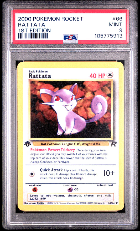 RATTATA 66/82 [1st Edition] POKEMON ROCKET 1ST EDITION PSA9 MINT 9 PSA population 779 <a href=https://www.psacard.com/cert/105775913/psa>https://www.psacard.com/cert/105775913/psa</a>