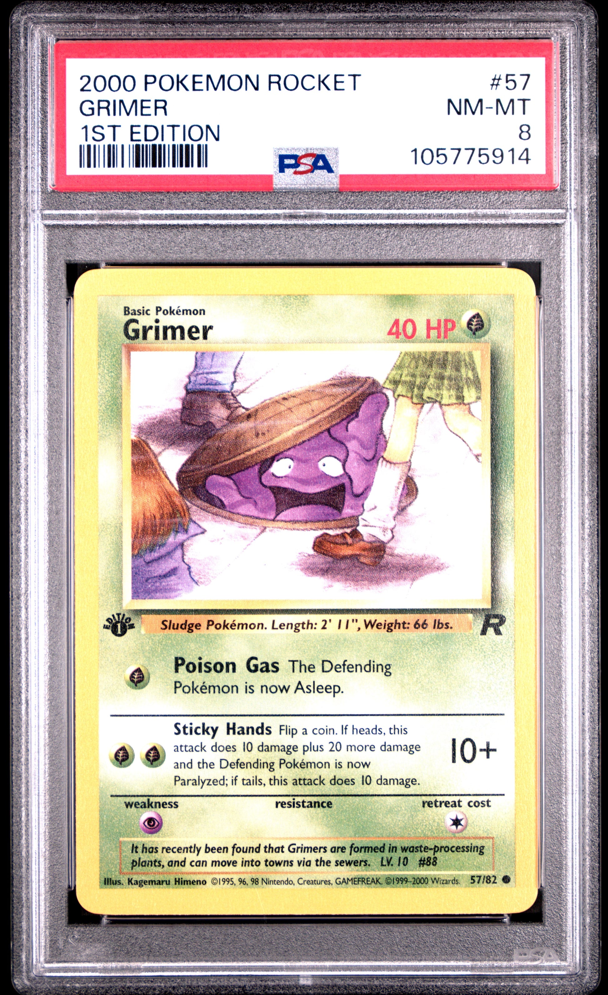 GRIMER 57/82 [1st Edition] POKEMON ROCKET 1ST EDITION PSA8 NM-MT 8 PSA population 354 <a href=https://www.psacard.com/cert/105775914/psa>https://www.psacard.com/cert/105775914/psa</a>