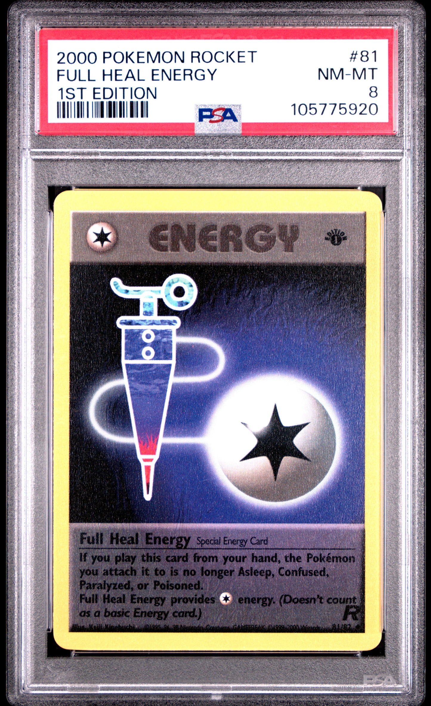 FULL HEAL ENERGY 81/82 [1st Edition] POKEMON ROCKET 1ST EDITION PSA8 NM-MT 8 PSA population 197 <a href=https://www.psacard.com/cert/105775920/psa>https://www.psacard.com/cert/105775920/psa</a>
