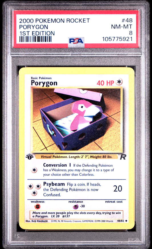 PORYGON 48/82 [1st Edition] POKEMON ROCKET 1ST EDITION PSA8 NM-MT 8 PSA population 264 <a href=https://www.psacard.com/cert/105775921/psa>https://www.psacard.com/cert/105775921/psa</a>