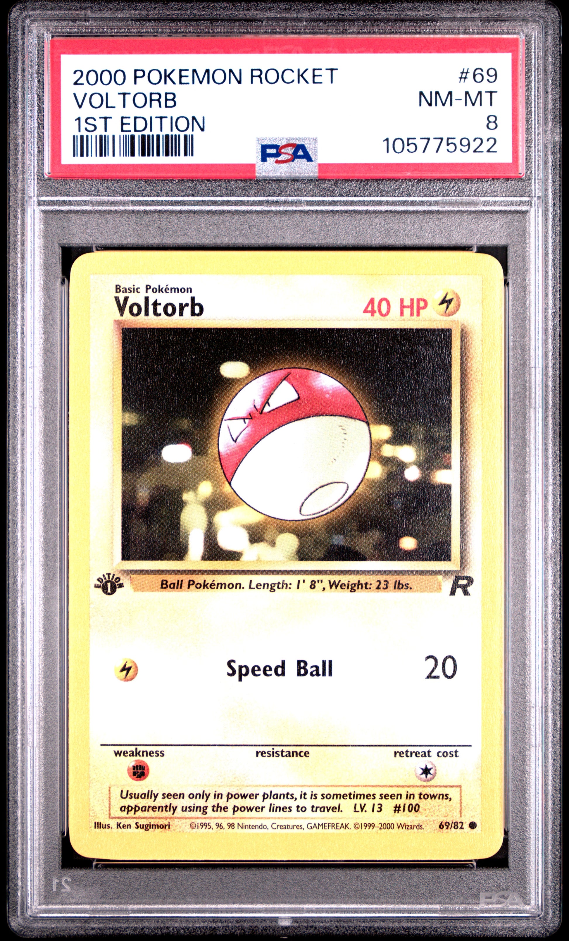 VOLTORB 69/82 [1st Edition] POKEMON ROCKET 1ST EDITION PSA8 NM-MT 8 PSA population 306 <a href=https://www.psacard.com/cert/105775922/psa>https://www.psacard.com/cert/105775922/psa</a>