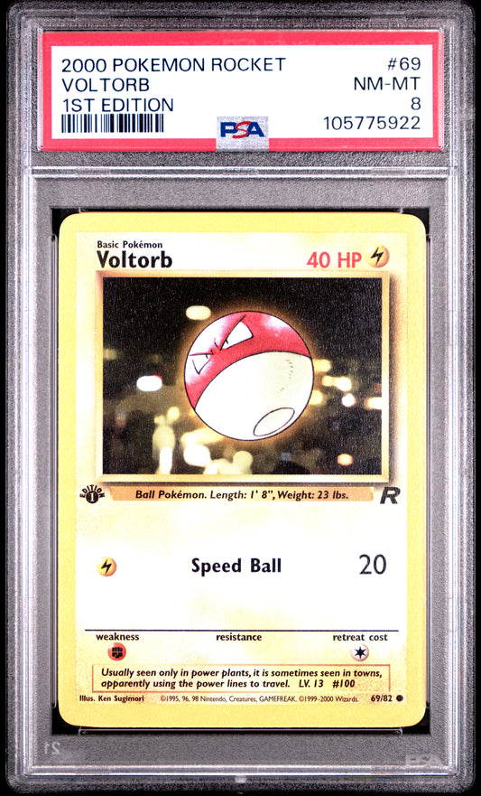 VOLTORB 69/82 [1st Edition] POKEMON ROCKET 1ST EDITION PSA8 NM-MT 8 PSA population 306 <a href=https://www.psacard.com/cert/105775922/psa>https://www.psacard.com/cert/105775922/psa</a>