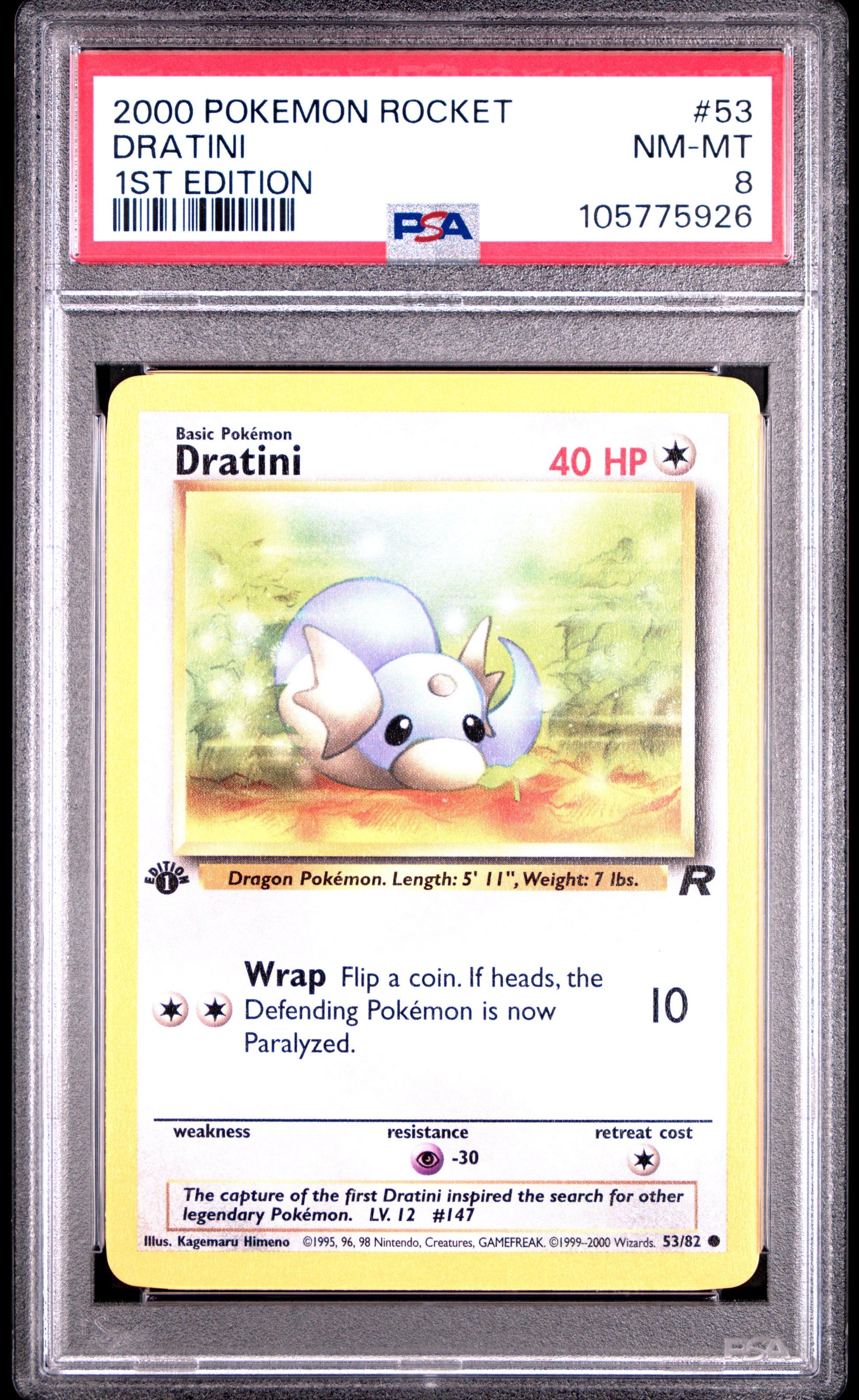 DRATINI 53/82 [1st Edition] POKEMON ROCKET 1ST EDITION PSA8 NM-MT 8 PSA population 545 <a href=https://www.psacard.com/cert/105775926/psa>https://www.psacard.com/cert/105775926/psa</a>