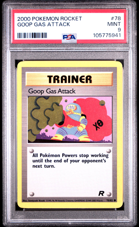 GOOP GAS ATTACK 78/82 Common POKEMON ROCKET PSA9 MINT 9 PSA population 63 <a href=https://www.psacard.com/cert/105775941/psa>https://www.psacard.com/cert/105775941/psa</a>