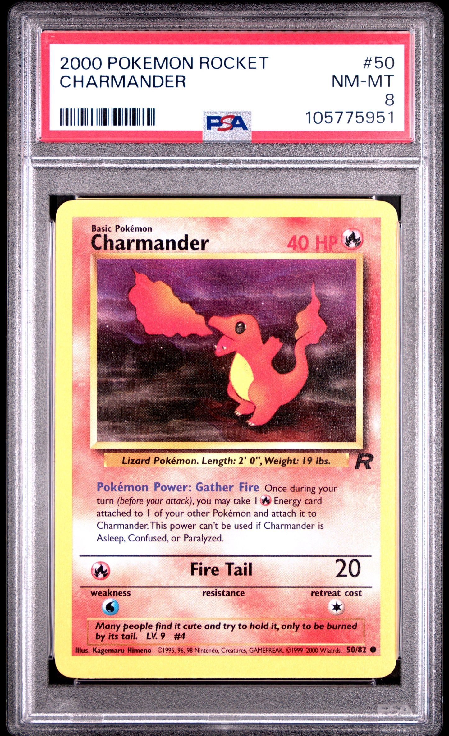 CHARMANDER 50/82 Common POKEMON ROCKET PSA8 NM-MT 8 PSA population 460 <a href=https://www.psacard.com/cert/105775951/psa>https://www.psacard.com/cert/105775951/psa</a>