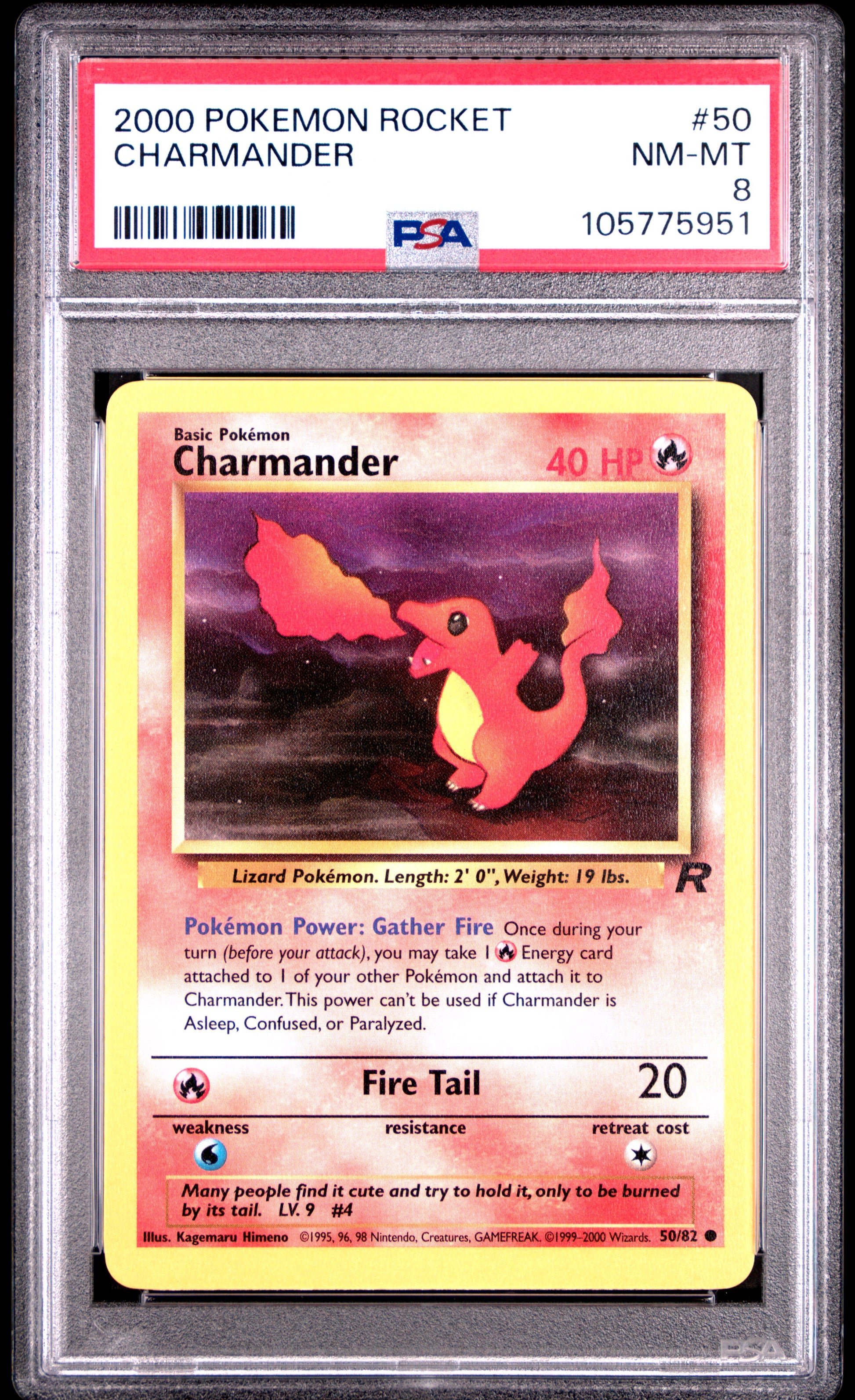 CHARMANDER 50/82 Common POKEMON ROCKET PSA8 NM-MT 8 PSA population 460 <a href=https://www.psacard.com/cert/105775951/psa>https://www.psacard.com/cert/105775951/psa</a>